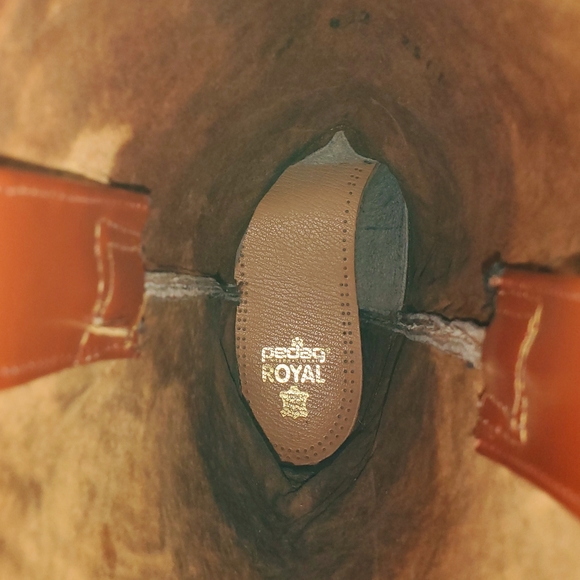 Big Bull Western Cowboy Boots Men's Reddish Brown and Tan Size 9 D Vintage - Picture 10 of 16